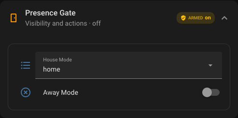 Visibility rules screenshot